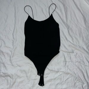 Black Ribbed Bodysuit